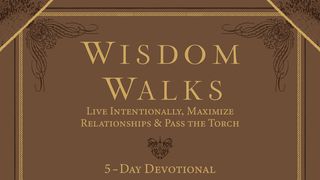 WisdomWalks: Live Intentionally, Maximize Relationships & Pass the Torch Proverbs 27:17-23 Amplified Bible