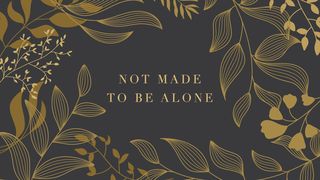 Not Made to Be Alone Isaiah 41:1-20 The Passion Translation