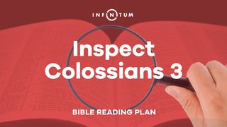 Infinitum: Inspect Colossians 3 Colossians 3:1-4 The Message