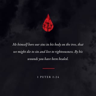 1 Peter 2:23-24 - People insulted Christ, but he did not insult them in return. Christ suffered, but he did not threaten. He let God, the One who judges rightly, take care of him. Christ carried our sins in his body on the cross so we would stop living for sin and start living for what is right. And you are healed because of his wounds.