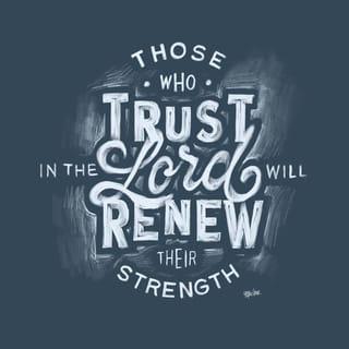 Isaiah 40:31 - But the people who trust the LORD will become strong again.
They will rise up as an eagle in the sky;
they will run and not need rest;
they will walk and not become tired.
