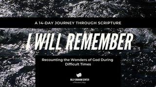 I Will Remember: Recounting the Wonders of God During Difficult Times Deuteronomio 8:1-18 Nueva Traducción Viviente