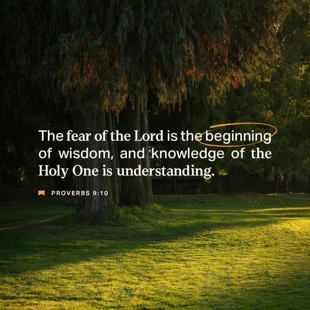 Proverbs 10:9 - The fear of the LORD is the beginning of wisdom:
And the knowledge of the holy is understanding.
