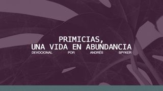 Primicias, Una Vida en Abundancia  Marcos 12:30 Nueva Versión Internacional - Español