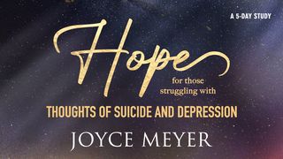 Hope for Those Struggling With Thoughts of Suicide and Depression Psalms 3:3-4 The Message