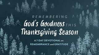 Remembering God's Goodness This Thanksgiving Season 1 Chronicles 29:14-19 The Message