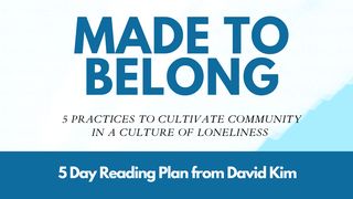 Made to Belong - 5 Practices to Cultivate Community in a Culture of Loneliness Luke 15:8-10 The Message