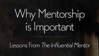Why Mentorship Is Important: Lessons From the Influential Mentor John 1:40-42 The Message