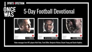 Sports Spectrum's "I Once Was" 5-Day Football Devotional إنجيل متى 15:11 كتاب الحياة