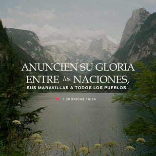 1 Crónicas 16:24 - Cuenten entre las naciones acerca de su gloria;
cuéntenles a todos los pueblos las maravillas de Dios.