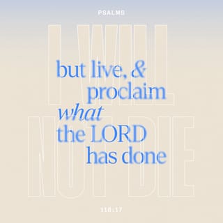 Psalms 118:17 - I will not die but live,
and will proclaim what the LORD has done.