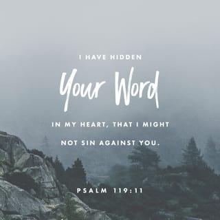 Psalm 119:11-16 - I have stored up your word in my heart,
that I might not sin against you.
Blessed are you, O LORD;
teach me your statutes!
With my lips I declare
all the rules of your mouth.
In the way of your testimonies I delight
as much as in all riches.
I will meditate on your precepts
and fix my eyes on your ways.
I will delight in your statutes;
I will not forget your word.