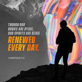 2 Corinthians 4:16 - So no wonder we don’t give up. For even though our outer person gradually wears out, our inner being is renewed every single day.
