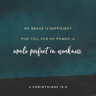2 Corinthians 12:9 - And He has said to me, “My grace is sufficient for you, for power is perfected in weakness.” Most gladly, therefore, I will rather boast about my weaknesses, so that the power of Christ may dwell in me.