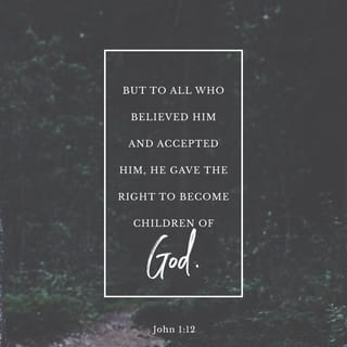 John 1:12 - But to all who believed him and accepted him, he gave the right to become children of God.