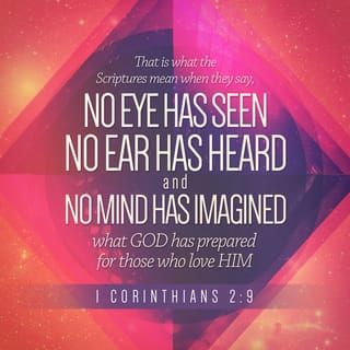 1 Corinthians 2:9-12 - But as it is written,
Eye hath not seen, nor ear heard,
Neither have entered into the heart of man,
The things which God hath prepared for them that love him.
But God hath revealed them unto us by his Spirit: for the Spirit searcheth all things, yea, the deep things of God. For what man knoweth the things of a man, save the spirit of man which is in him? even so the things of God knoweth no man, but the Spirit of God. Now we have received, not the spirit of the world, but the spirit which is of God; that we might know the things that are freely given to us of God.