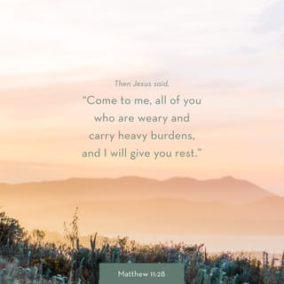 Matthew 11:28-30 - “Come to Me, all who are weary and heavy-laden, and I will give you rest. Take My yoke upon you and learn from Me, for I am gentle and humble in heart, and YOU WILL FIND REST FOR YOUR SOULS. For My yoke is easy and My burden is light.”
