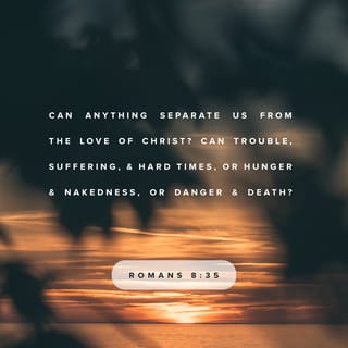 Romans 8:35 - Who shall ever separate us from the love of Christ? Will tribulation, or distress, or persecution, or famine, or nakedness, or danger, or sword?