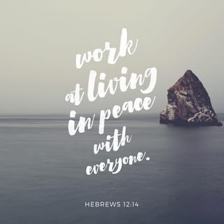 Hebrews 12:14 - Strive for peace with everyone, and for the holiness without which no one will see the Lord.