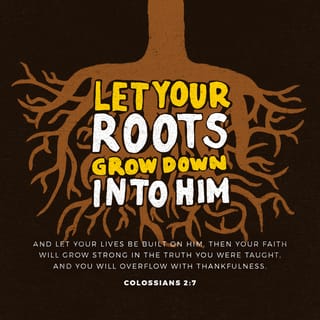 Colossians 2:6-8 - And now, just as you accepted Christ Jesus as your Lord, you must continue to follow him. Let your roots grow down into him, and let your lives be built on him. Then your faith will grow strong in the truth you were taught, and you will overflow with thankfulness.
Don’t let anyone capture you with empty philosophies and high-sounding nonsense that come from human thinking and from the spiritual powers of this world, rather than from Christ.