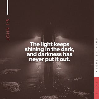 John 1:5 - The light keeps shining
in the dark,
and darkness has never
put it out.