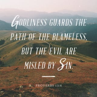 Proverbs 13:6 - Righteousness guards him whose way is blameless,
But wickedness overthrows the sinner.