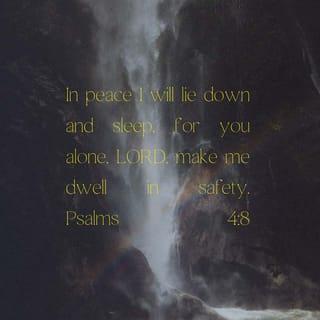 Psalms 4:8 - I will both lie down in peace, and sleep;
For You alone, O LORD, make me dwell in safety.