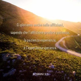 Lettera ai Romani 5:3-4 - non solo, ma ci gloriamo anche nelle afflizioni, sapendo che l'afflizione produce pazienza, la pazienza esperienza, e l'esperienza speranza.