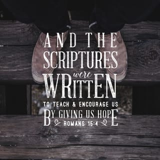 Romans 15:4 - Everything that was written in the past was written to teach us. The Scriptures give us patience and encouragement so that we can have hope.