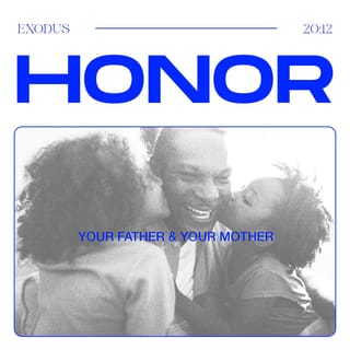 Exodus 20:12 - “Honor (respect, obey, care for) your father and your mother, so that your days may be prolonged in the land the LORD your God gives you.
