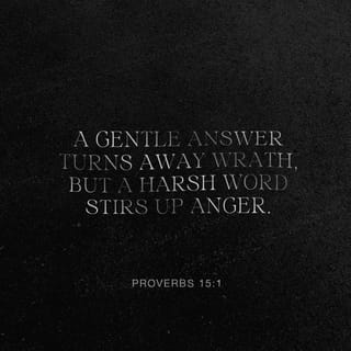 Proverbs 15:1 - A gentle response defuses anger,
but a sharp tongue kindles a temper-fire.