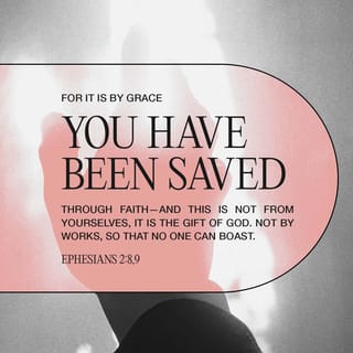 Ephesians 2:8-9 - I mean that you have been saved by grace through believing. You did not save yourselves; it was a gift from God. It was not the result of your own efforts, so you cannot brag about it.