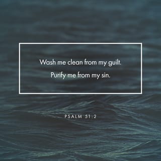 Psalms 51:2 - Wash away all my iniquity
and cleanse me from my sin.