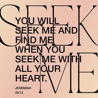 Jeremiah 29:13-14 - “When you come looking for me, you’ll find me.
“Yes, when you get serious about finding me and want it more than anything else, I’ll make sure you won’t be disappointed.” GOD’s Decree.
“I’ll turn things around for you. I’ll bring you back from all the countries into which I drove you”—GOD’s Decree—“bring you home to the place from which I sent you off into exile. You can count on it.