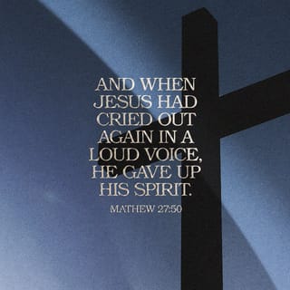 Matthew 27:50 - But Jesus cried out again in a loud voice and died.