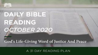 Daily Bible Reading - October 2020: God’s Life-Giving Word of Justice and Peace Isaías 32:1, 17 Nueva Versión Internacional - Español