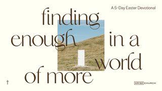 Finding Enough in a World of More  1 Timothy 2:5 New International Version