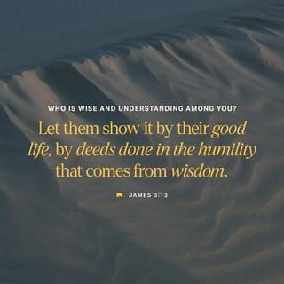 James 3:13 - Who is wise and understanding among you? Let them show it by their good life, by deeds done in the humility that comes from wisdom.