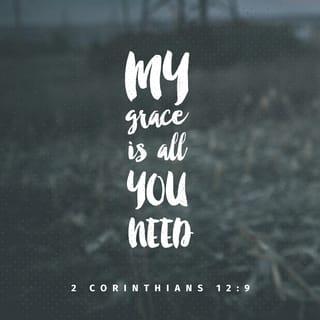 2 Corinthians 12:9 - But the Lord said, “My grace is all you need. Only when you are weak can everything be done completely by my power.” So I will gladly boast about my weaknesses. Then Christ’s power can stay in me.