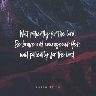 Psalms 27:13-14 - Yet I am confident I will see the LORD’s goodness
while I am here in the land of the living.

Wait patiently for the LORD.
Be brave and courageous.
Yes, wait patiently for the LORD.