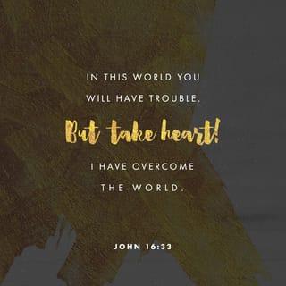 John 16:33 - “I have told you these things, so that in me you may have peace. In this world you will have trouble. But take heart! I have overcome the world.”