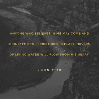 John 7:38 - He who believes in Me [who cleaves to and trusts in and relies on Me] as the Scripture has said, From his innermost being shall flow [continuously] springs and rivers of living water.