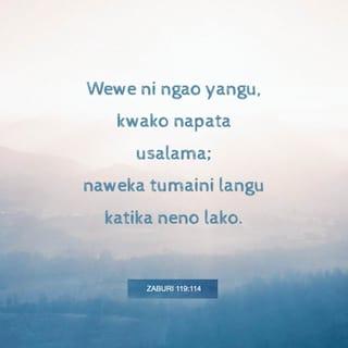 Zaburi 119:113-114 - Nawachukia watu wanafiki,
lakini naipenda sheria yako.
Wewe ni ngao yangu, kwako napata usalama;
naweka tumaini langu katika neno lako.