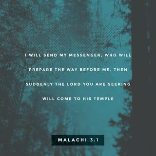 Malachi 3:1 - BEHOLD, I send My messenger, and he shall prepare the way before Me. And the Lord [the Messiah], Whom you seek, will suddenly come to His temple; the Messenger or Angel of the covenant, Whom you desire, behold, He shall come, says the Lord of hosts. [Matt. 11:10; Luke 1:13-17, 76.]
