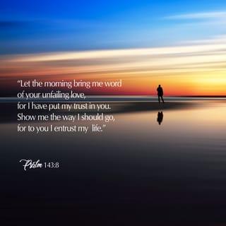 Psalms 143:8 - Let the morning bring me word of your unfailing love,
for I have put my trust in you.
Show me the way I should go,
for to you I entrust my life.