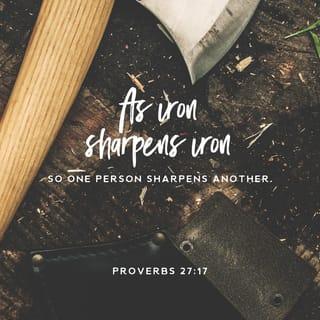 Proverbs 27:17 - You use steel to sharpen steel,
and one friend sharpens another.