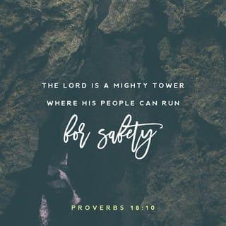 Proverbs 18:10 - The name of the LORD is a strong tower;
The righteous run to it and are safe.