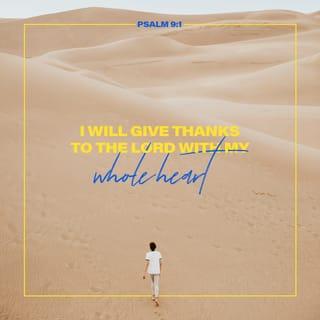 Psalms 9:1 - I will give thanks to you, LORD, with all my heart;
I will tell of all your wonderful deeds.