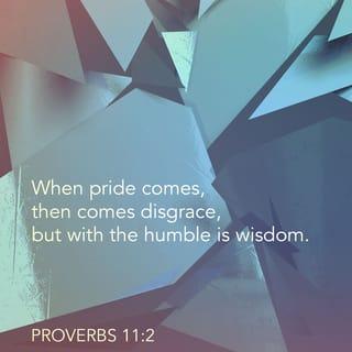 Proverbs 11:2 - When pride comes, then comes dishonor,
But with the humble is wisdom.