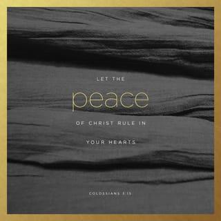 Colossians 3:15 - And let the peace of God rule in your hearts, to the which also ye are called in one body; and be ye thankful.